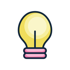 user interface concept, light bulb icon, line color style