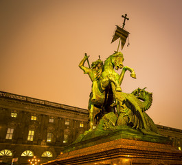 statue at night in Berlin