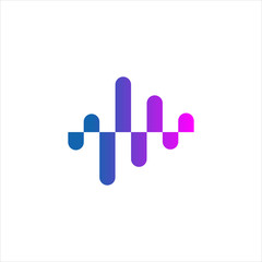 Wave sound, Audio Spectrum, Wave Music, Sound Equalizer icon logo Vector