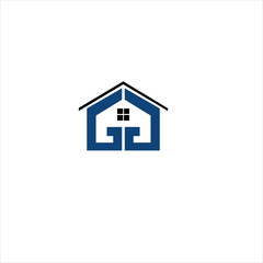Vector GG home real estate concept logo design template illustration eps 10