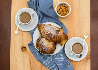 cup of coffee and croissant