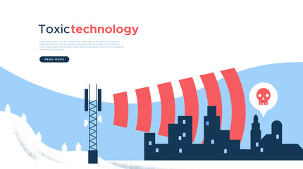 Toxic 5g tower wave technology web page template