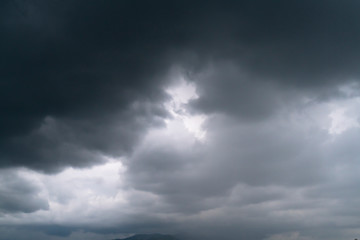 gray sky with threatening stomy clouds
