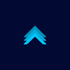 Vector arrow 3d concept logo design template illustration eps 10