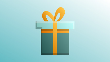 Beautiful festive red with blue love joyful gift box for a greeting card for Valentine's Day, Valentine's Day on a blue background