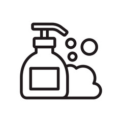 Liquid soap icon in trendy outline style design. Vector graphic illustration. Suitable for website design, logo, app, template. Editable vector stroke. EPS 10.