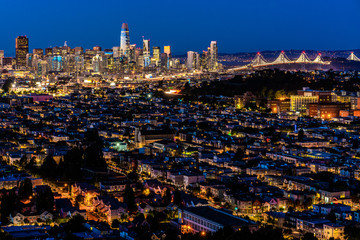 San Fransisco skyline at dusk. 