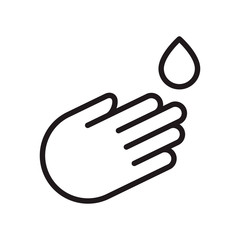 Hand wash icon in trendy line style design. Vector graphic illustration. Hygiene symbol and healthcare. Suitable for website design, logo, app, and template. Editable vector stroke. EPS 10.