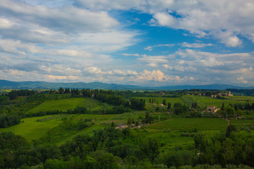 View of San Gimignano, a medieval hill town in the Tuscany region of Italy