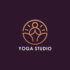 Vector minimalistic yoga logotype. Health logo