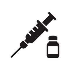 Vaccine icon in trendy flat style design. Isolated on white background. Vector graphic illustration. Suitable for website design, logo, app, template, and ui. EPS 10.