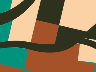 Beautiful of Colorful Art Green and Brown, Abstract Modern Shape. Image for Background or Wallpaper