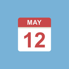 calendar - May 12 icon illustration isolated vector sign symbol