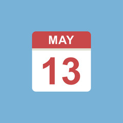 calendar - May 13 icon illustration isolated vector sign symbol