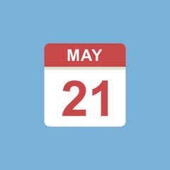 Fototapeta premium calendar - May 21 icon illustration isolated vector sign symbol