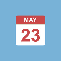 Fototapeta premium calendar - May 23 icon illustration isolated vector sign symbol
