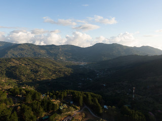 Obraz premium Beautiful aerial view of the mountains and the Don Manuel lagoon in Costa Rica 