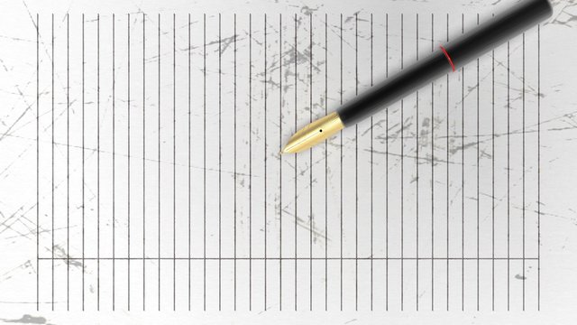3d rendering of detailed closeup of a pen lying on a paper