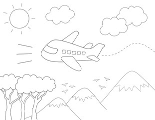 airplane coloring page for kids