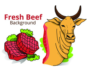 Fresh Meat of Cow and Goat Vector