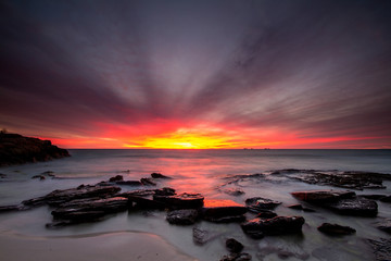 Obraz premium Sunset at Burn's Beach, Western Australia