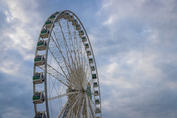 Ferris Wheel with blue sky on sunny day