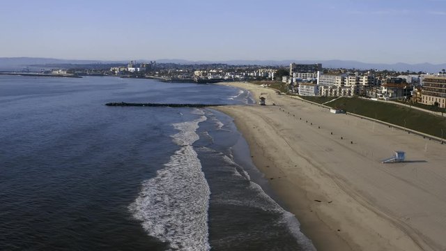 Redondo Beach Los Angeles County California Coast empty quarantine lockdown pandemic beach red tide, algae bloom