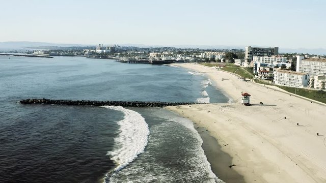 Redondo Beach Los Angeles County California Coast Empty Quarantine Lockdown Pandemic Beach Red Tide, Algae Bloom