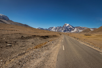 isolated picturesque tarmac road in himalaya mountain