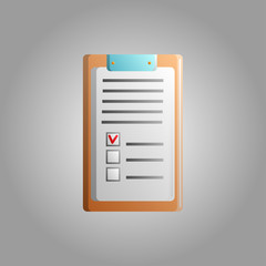 Beautiful medical icon document questionnaire contract medical history on a white background