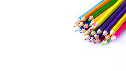 colored pencils isolated on white background