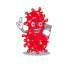 Moraxella cartoon with character speaking on phone