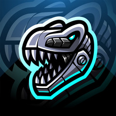 Dinosaur head robot esport mascot logo design © Visink.art