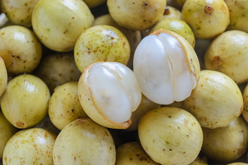 Duku fruits (Lansium parasiticum) or i n english commonly known as langsat or lanzones. healty fruits with contains many nutrients that are good for the body