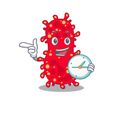 Moraxella mascot design concept smiling with clock