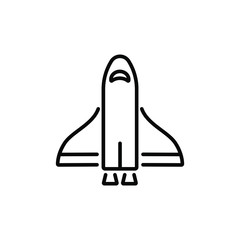 Obraz premium Space craft thin icon in trendy flat style isolated on white background. Symbol for your web site design, logo, app, UI. Vector illustration, EPS