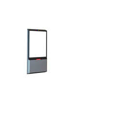 Face scanner on a white wall wifi system to unlock the door security system. Face scanner for face recognition, password, time recording, work in-out and unlock doors in the office or building.
