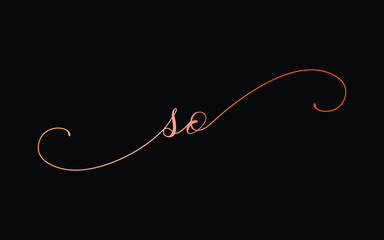 so or s, o Lowercase Cursive Letter Initial Logo Design, Vector Template