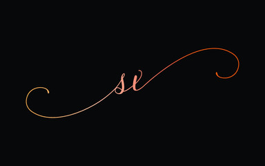 sx or s, x Lowercase Cursive Letter Initial Logo Design, Vector Template