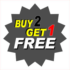 BUY 2 GET 1 FREE, VECTOR FILE.