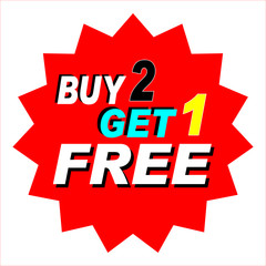 BUY 2 GET 1 FREE, VECTOR FILE.