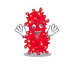 A cartoon design of moraxella having a crazy face