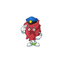 A dedicated Police officer of heart mascot design style