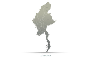 myanmar map. vector map of myanmar in asia country