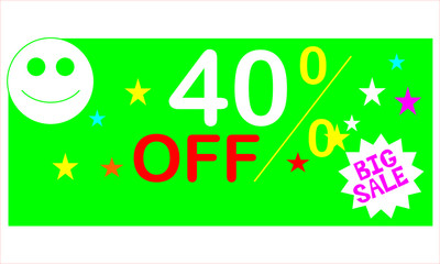 SALE 40 % OFF, VECTOR FILE.