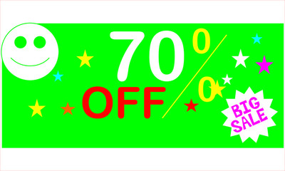 SALE 70 % OFF, VECTOR FILE.