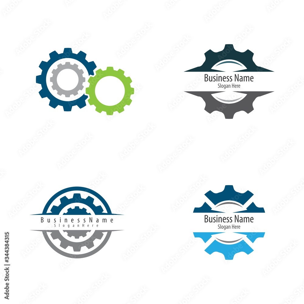 Sticker gear logo vector icon