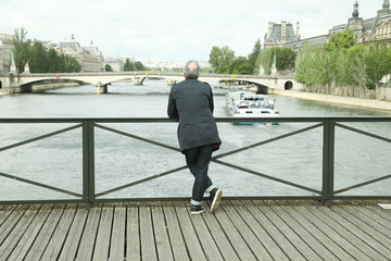 Paris, pont des arts famous bridge under Seine river