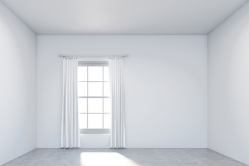 light white room. 3D rendering.