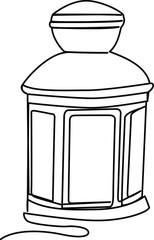 one line continuous drawing beautiful lantern